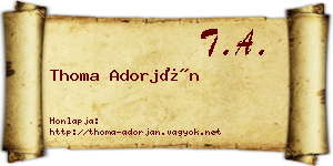 Thoma Adorján névjegykártya